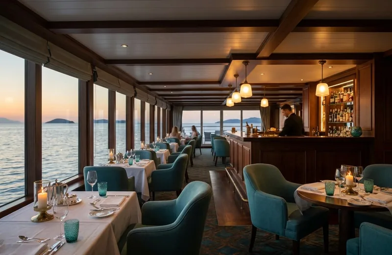 Dining aboard Golden Mango